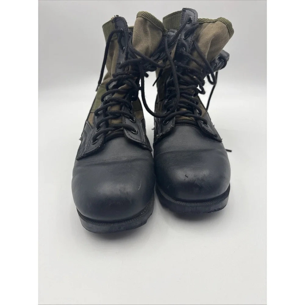 Rothco Military Jungle Boots Mens Combat Black Leather Olive Canvas 7R